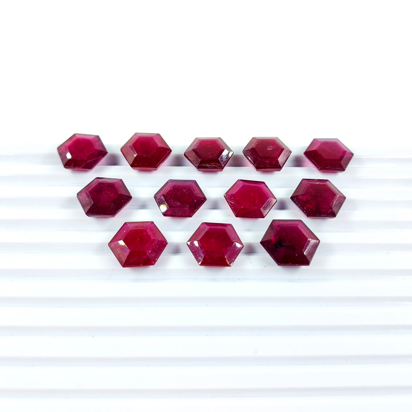 Natural Bangkok Ruby Calibrated Hexagons | 10mm - 14mm