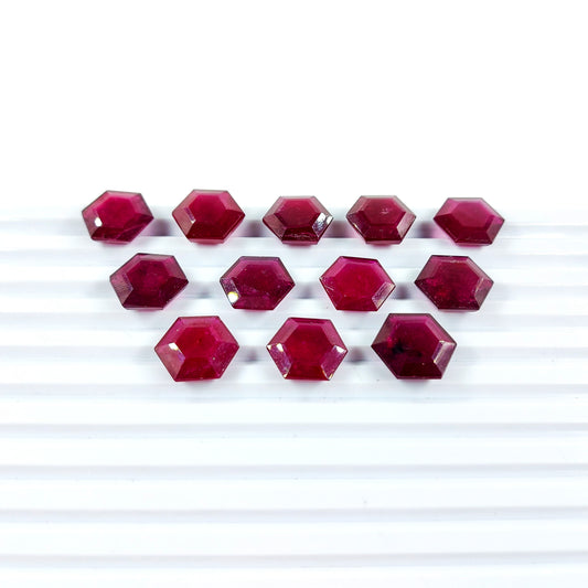Natural Bangkok Ruby Calibrated Hexagons | 10mm - 14mm