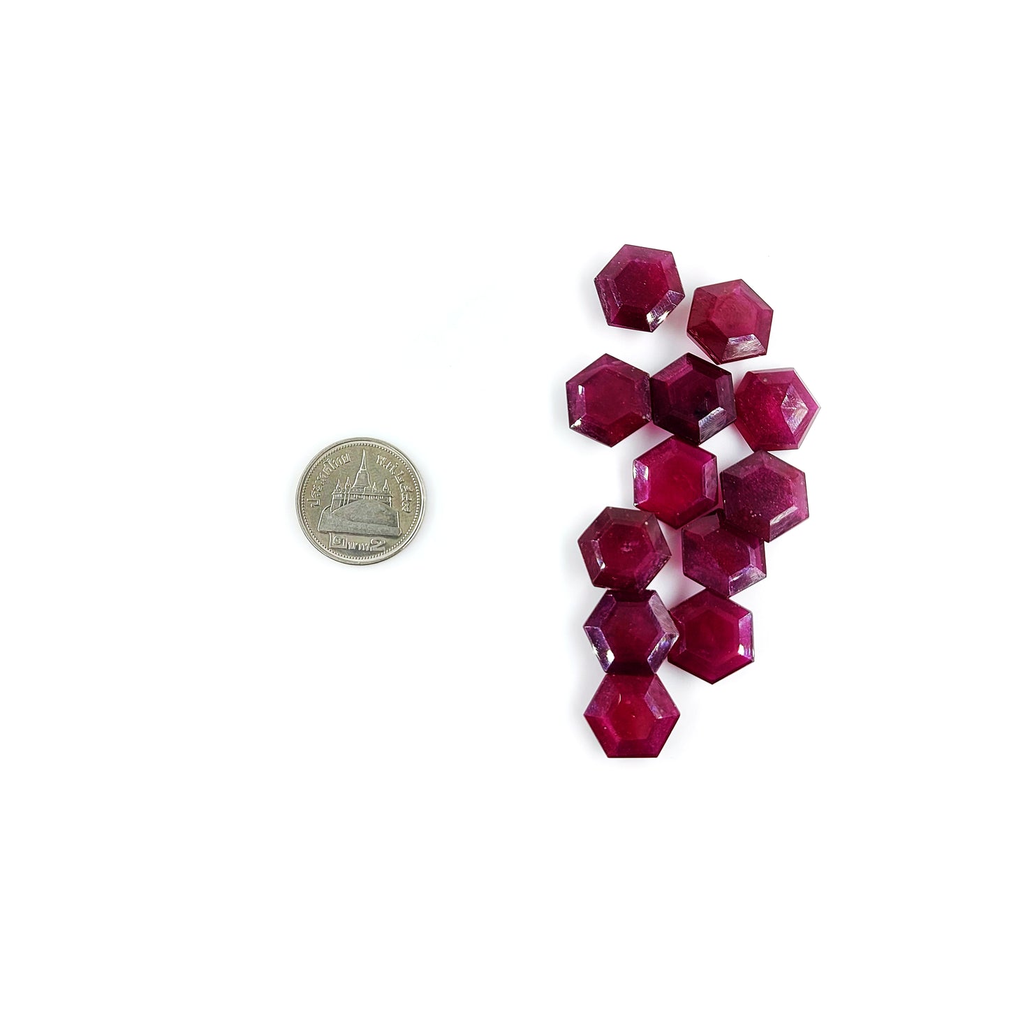 Natural Bangkok Ruby Calibrated Hexagons | 10mm - 14mm
