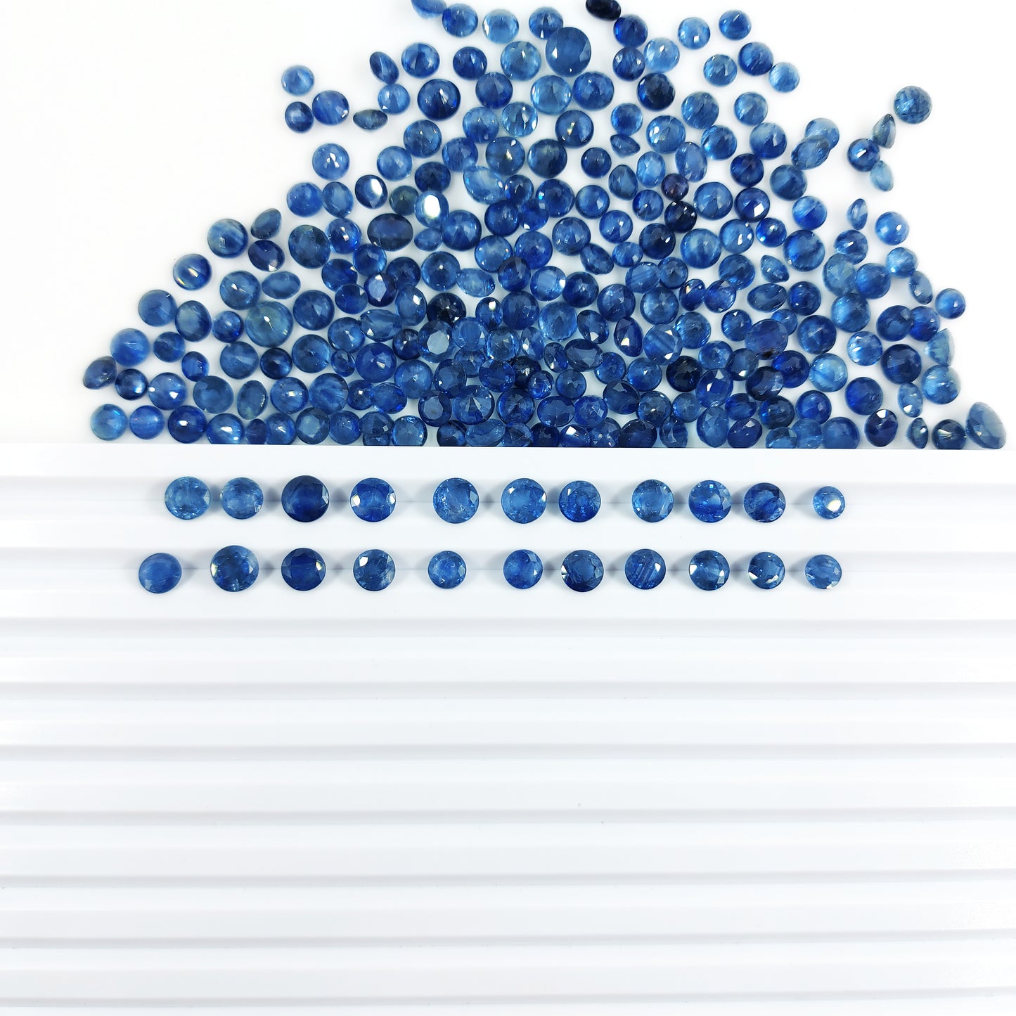 100% Natual Blue Sapphire Heated Calibrated Rounds