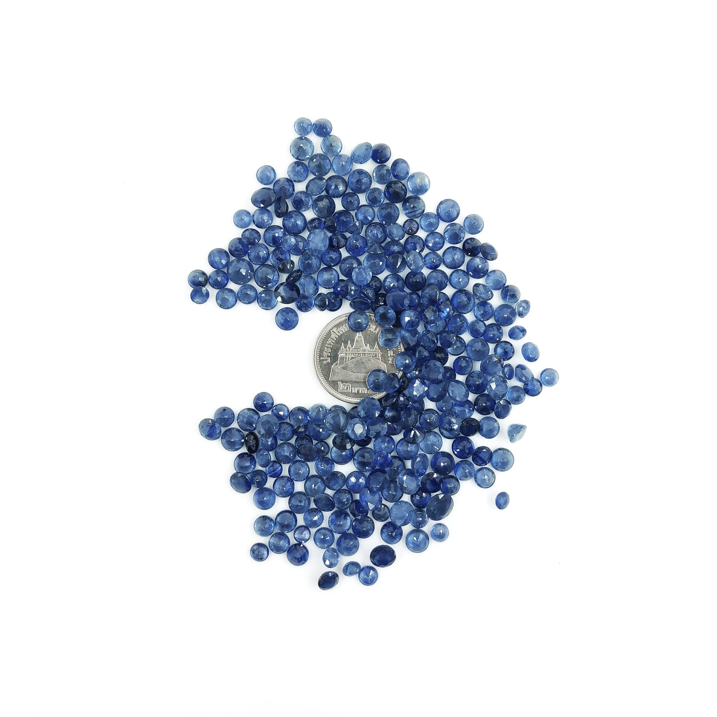 100% Natual Blue Sapphire Heated Calibrated Rounds