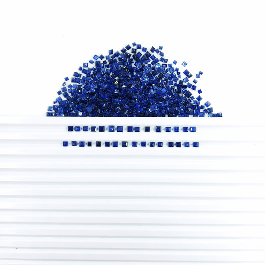 Natural Untreated Blue Sapphire Calibrated Squares | 2mm-5mm