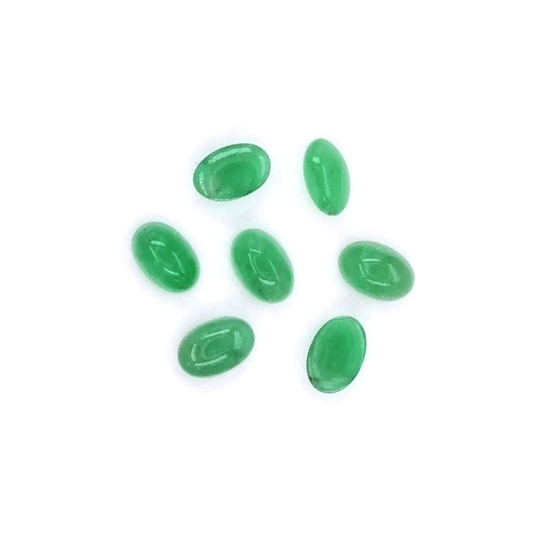 Natural Zambian Emerald Calibrated Cabochon Ovals | 3x5mm & 4x6mm