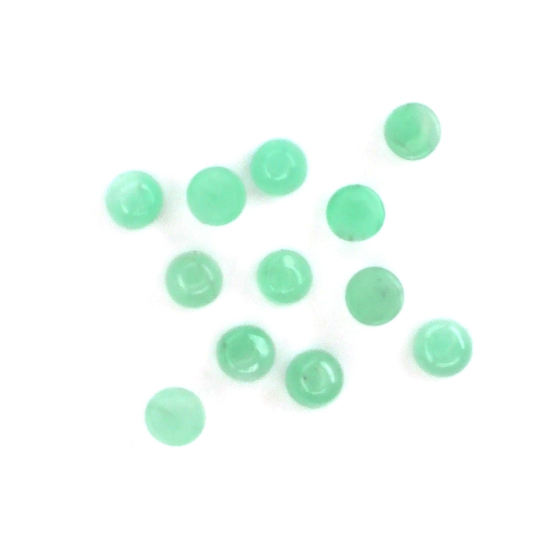 Natural Zambian Emerald Calibrated Cabochon Rounds | 3mm & 4mm
