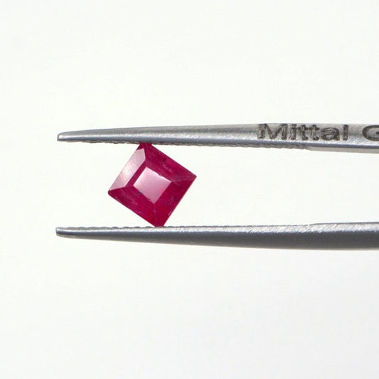 Natural Bangkok Ruby Calibrated Squares | 4mm & 5mm