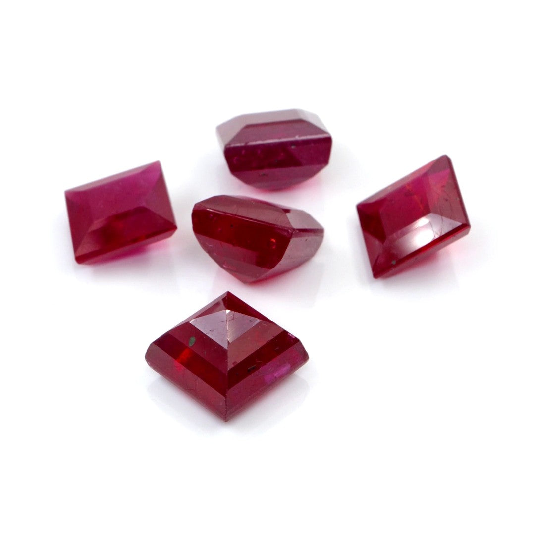 Natural Bangkok Ruby Calibrated Squares | 6.5mm & 7.5mm