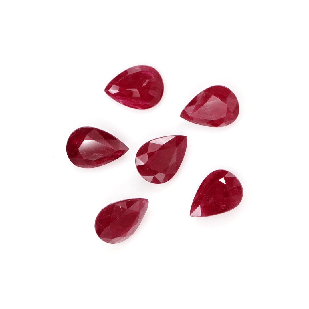 Natural Untreated Mozambique Ruby Calibrated Pears | 5x7mm & 6x8mm