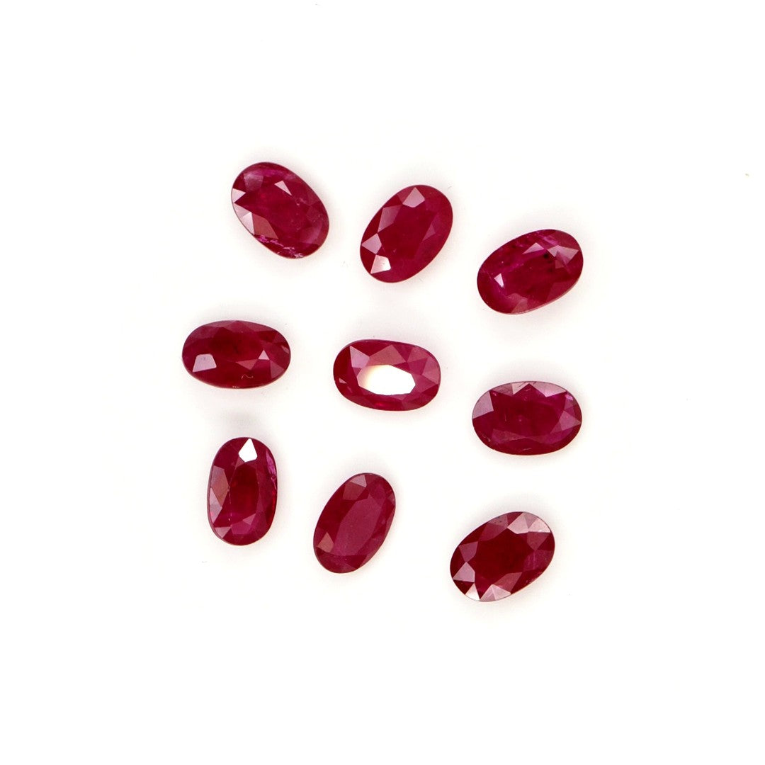 Natural Untreated Mozambique Ruby Calibrated Ovals | 3x5mm & 4x6mm
