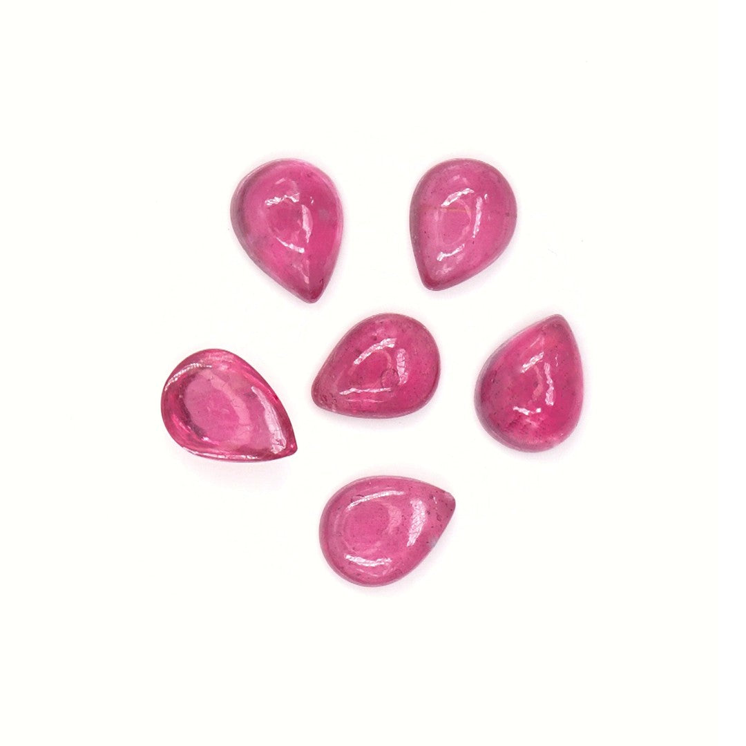 Natural Bangkok Ruby Calibrated Cabochon Pears | 5x7mm & 6x8mm