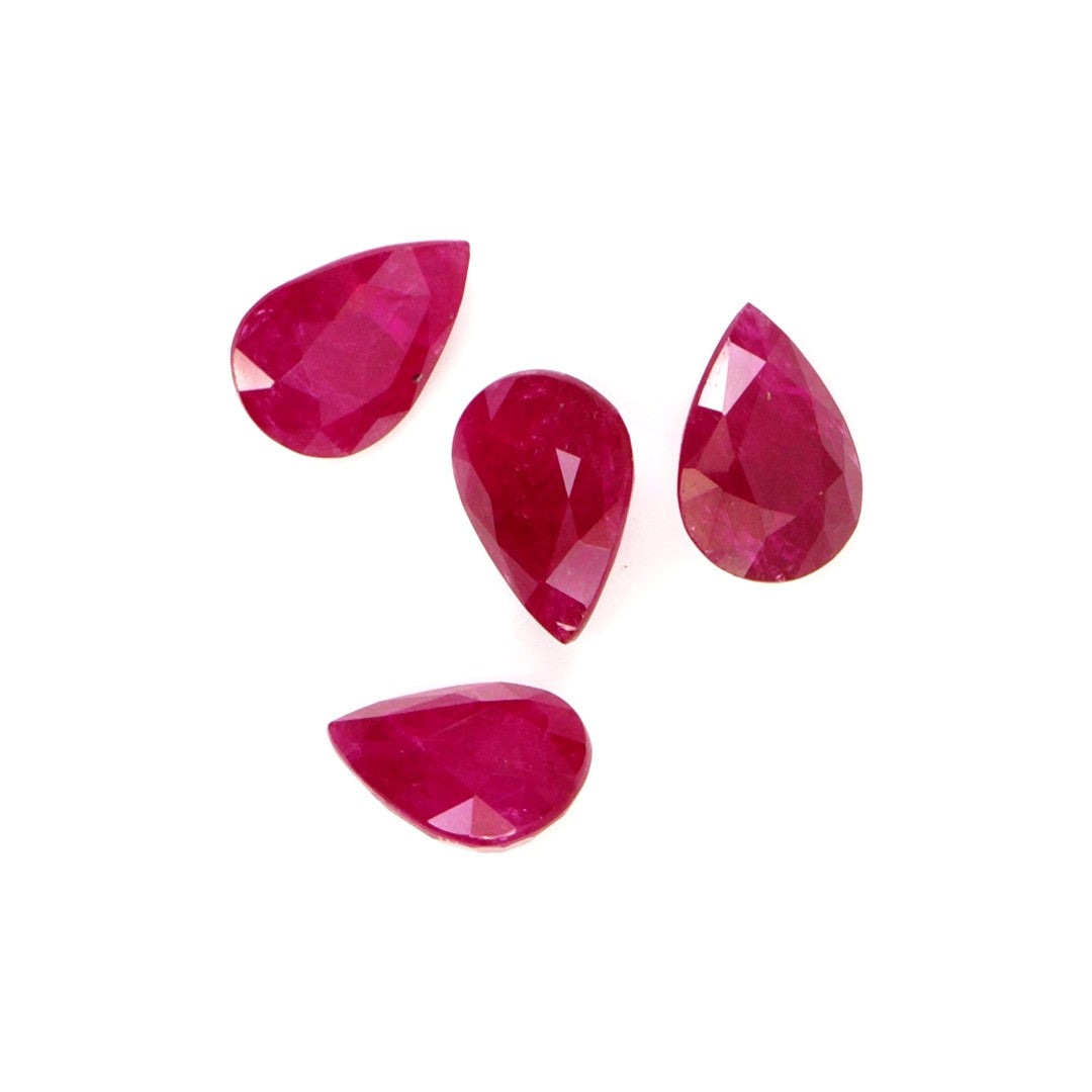 Natural Untreated Mozambique Ruby Calibrated Pears | 5x7mm & 6x8mm