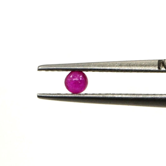 Natural Bangkok Ruby Calibrated Cabochon Rounds | 3mm & 3.5mm