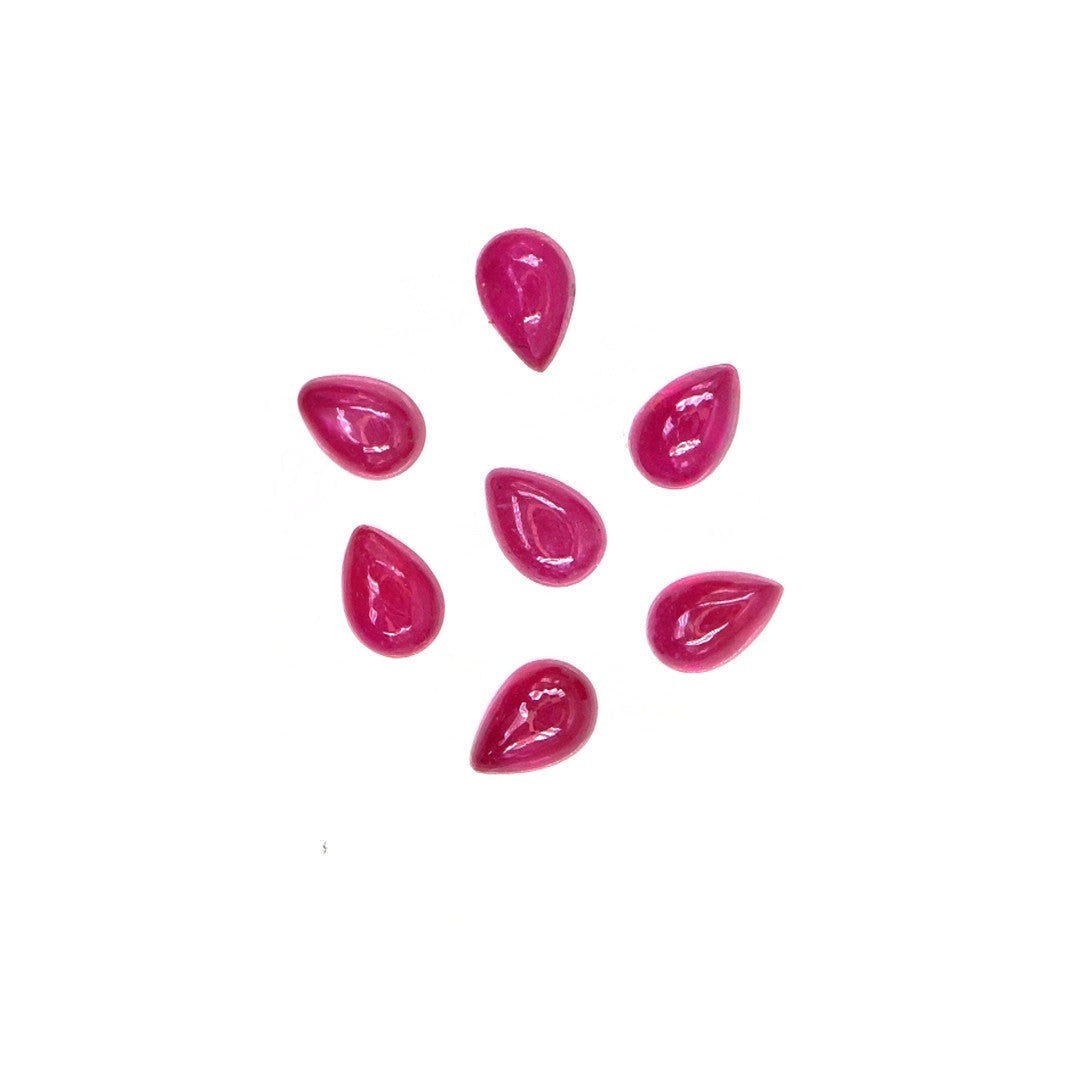 Natural Bangkok Ruby Calibrated Cabochon Pears | 3x5mm & 4x6mm