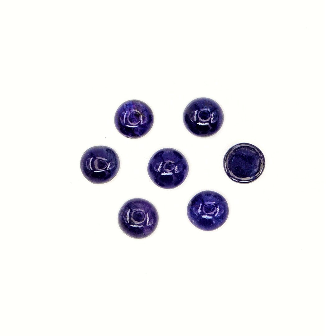 Natural Bangkok Blue Sapphire Calibrated Cabochon Rounds | 5mm & 6mm
