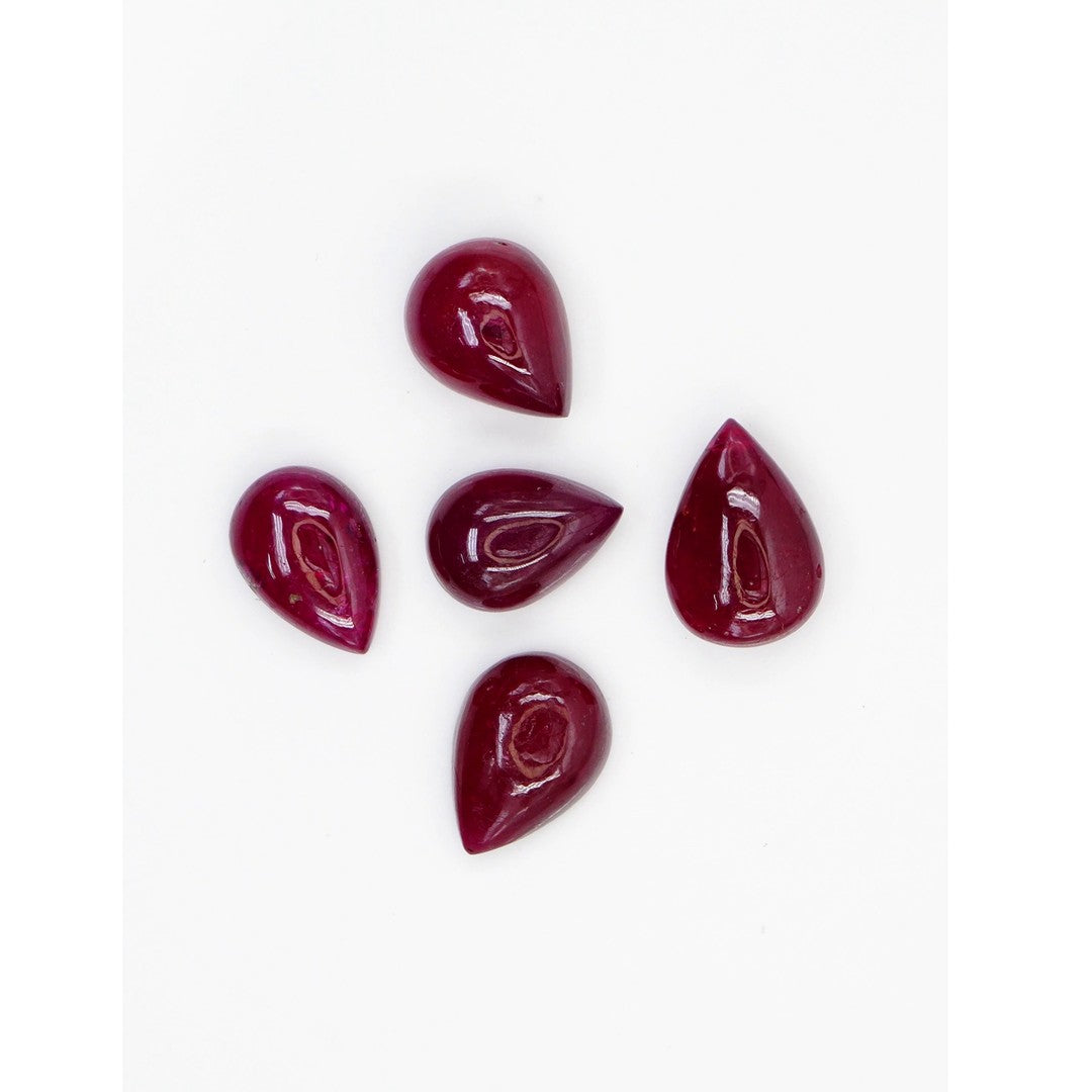 Natural Bangkok Ruby Calibrated Cabochon Pears | 9x13mm & 10x14mm