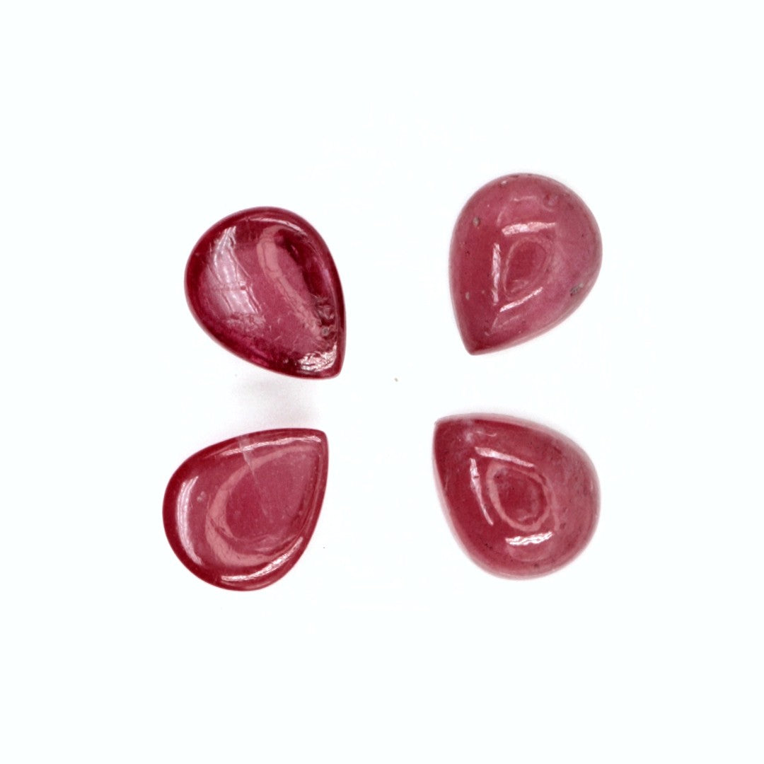 Natural Bangkok Ruby Calibrated Cabochon Pears | 7x9mm & 8x10mm