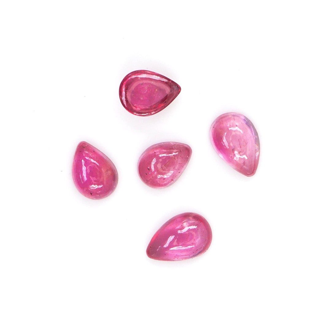 Natural Bangkok Ruby Calibrated Cabochon Pears | 5x7mm & 6x8mm