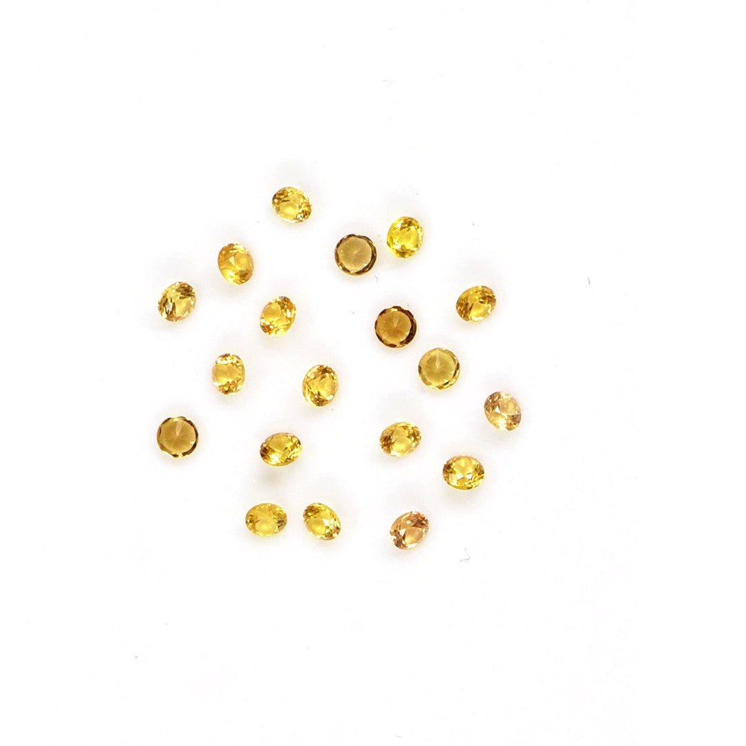 Natural Untreated Yellow Sapphire Calibrated Rounds | 2mm & 2.5mm