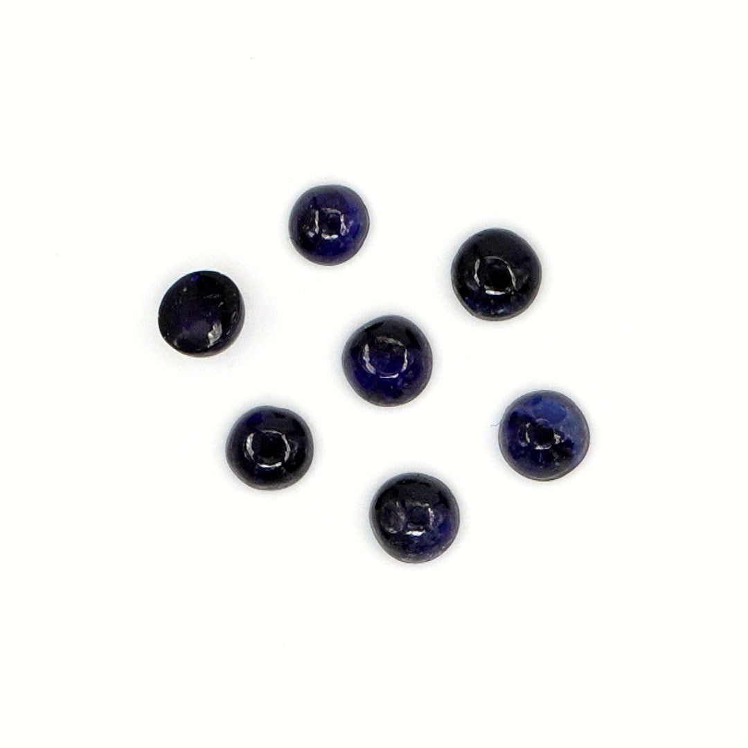 Natural Bangkok Blue Sapphire Calibrated Cabochon Rounds | 4mm & 5mm