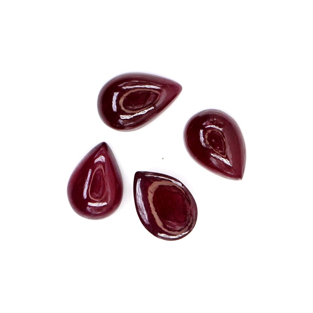 Natural Bangkok Ruby Calibrated Cabochon Pears | 7x9mm & 8x10mm