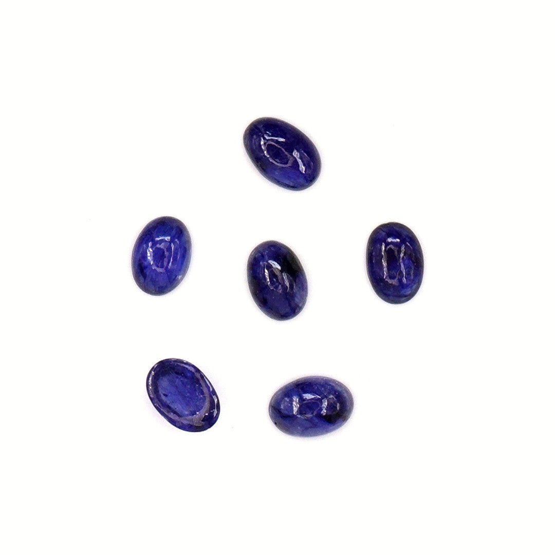 Natural Bangkok Blue Sapphire Calibrated Cabochon Ovals | 3x5mm & 4x6mm