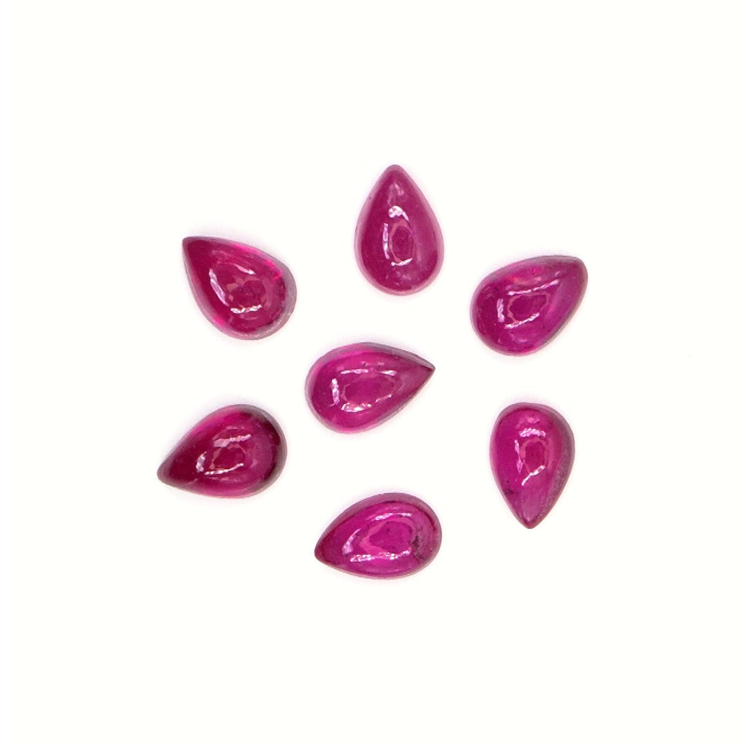 Natural Bangkok Ruby Calibrated Cabochon Pears | 3x5mm & 4x6mm