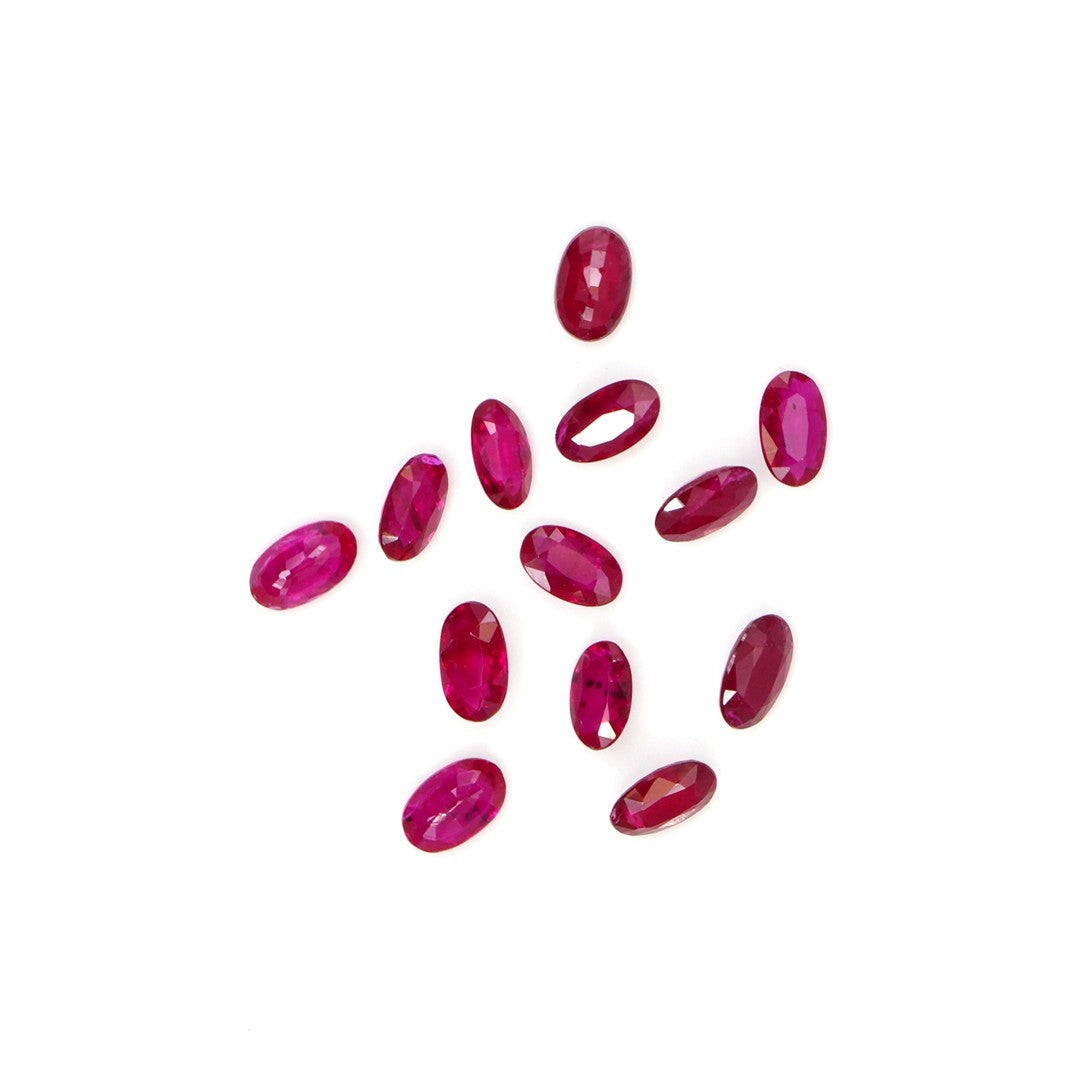Natural Untreated Mozambique Ruby Calibrated Ovals | 3x5mm & 4x6mm