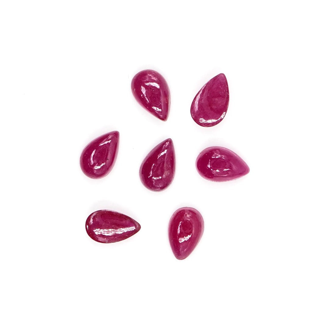 Natural Bangkok Ruby Calibrated Cabochon Pears | 5x8mm & 6x9mm