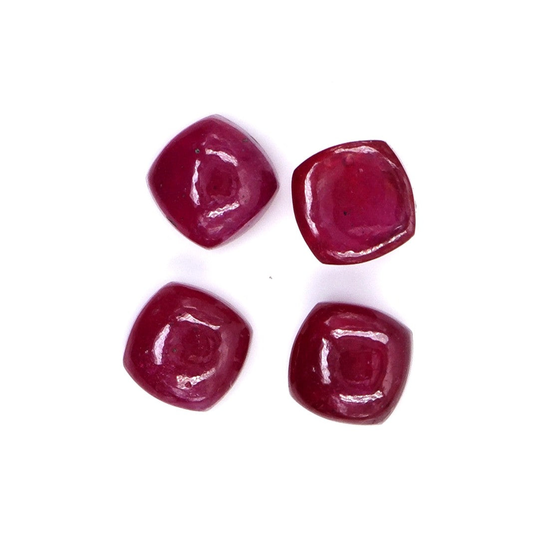 Natural Bangkok Ruby Calibrated Cabochon Cushions | 7mm & 8mm