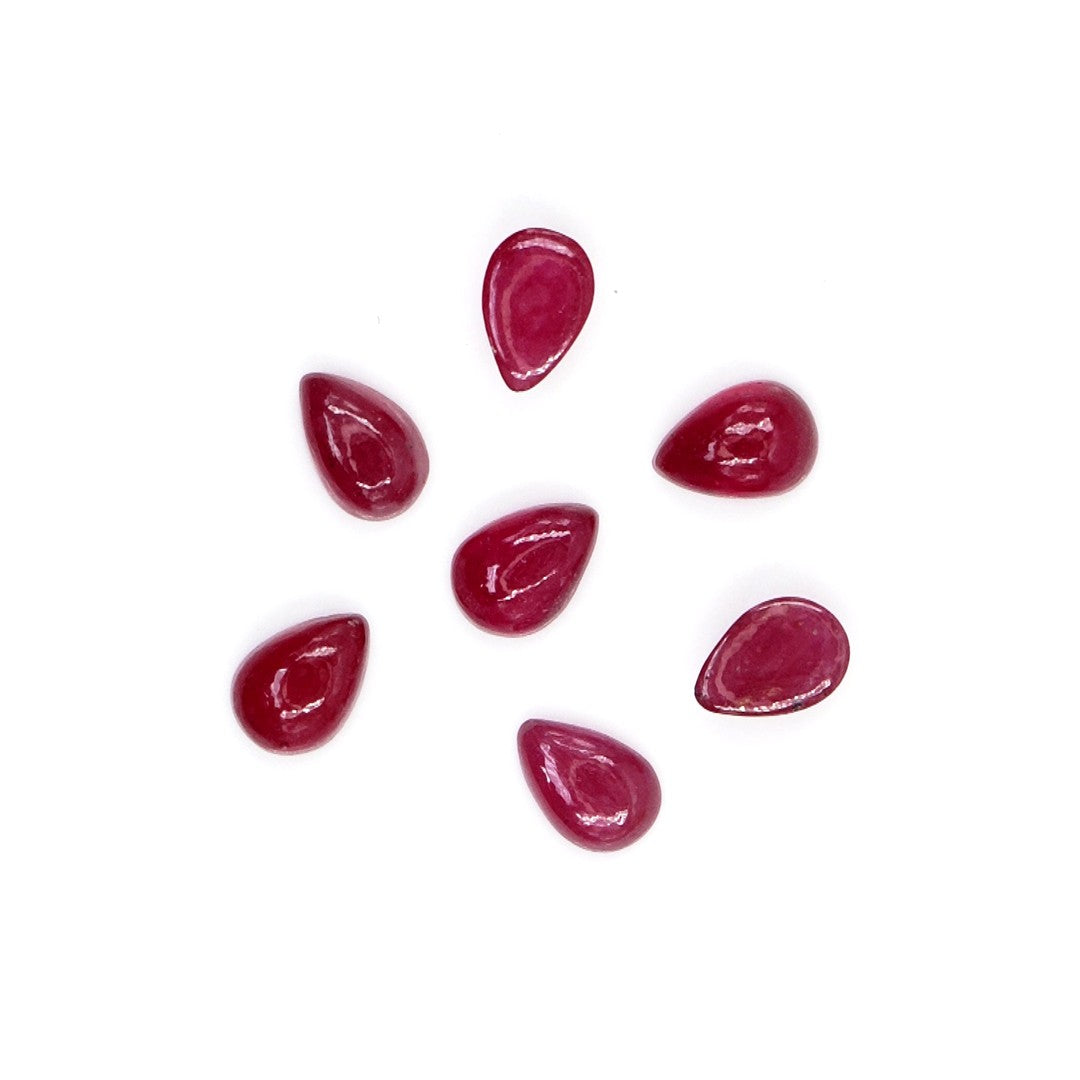 Natural Bangkok Ruby Calibrated Cabochon Pears | 3x5mm & 4x6mm