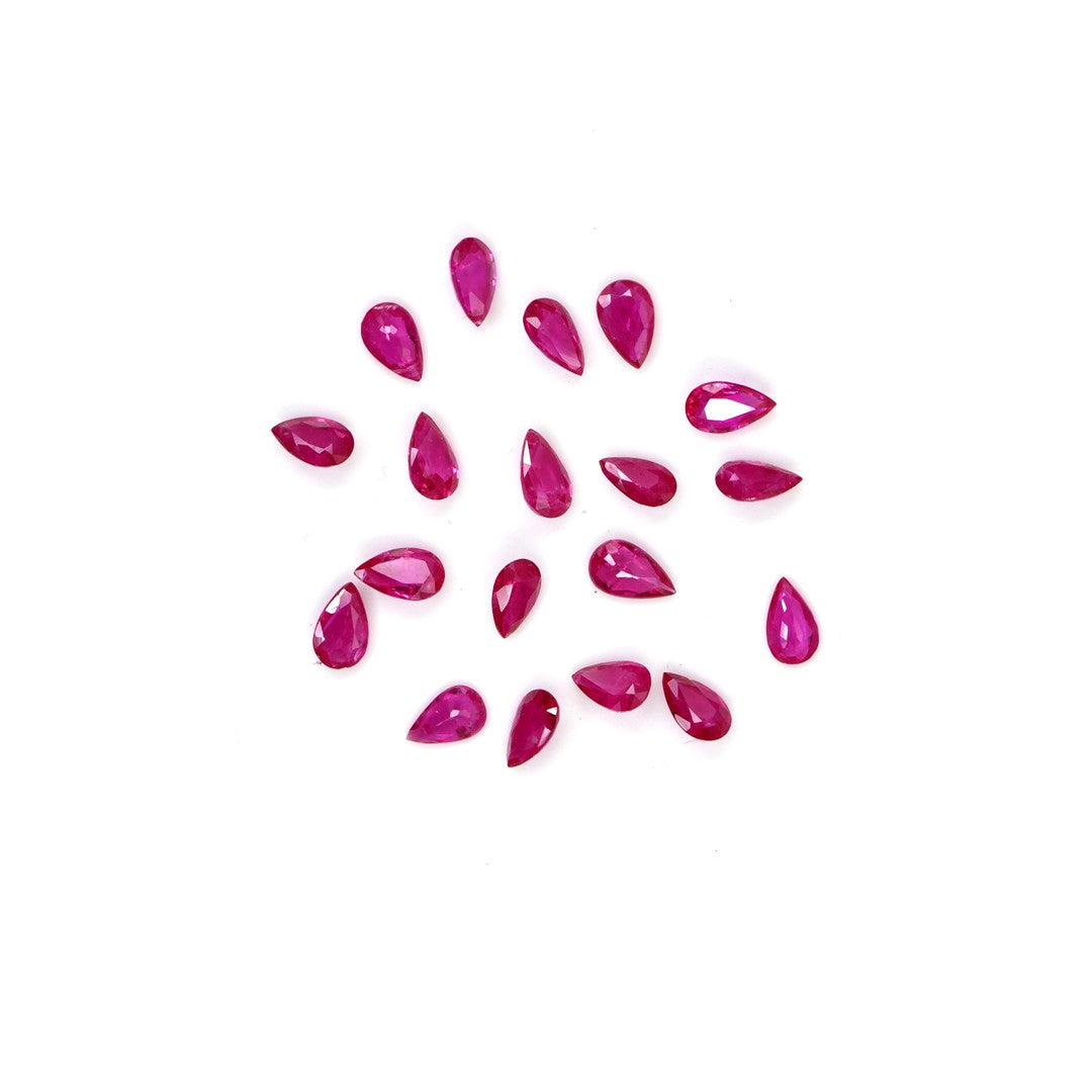 Natural Untreated Mozambique Ruby Calibrated Pears | 3x5mm & 4x6mm