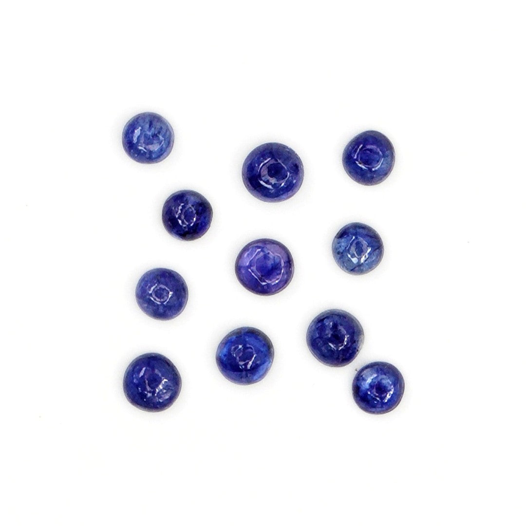 Natural Bangkok Blue Sapphire Calibrated Cabochon Rounds | 3mm & 3.5mm