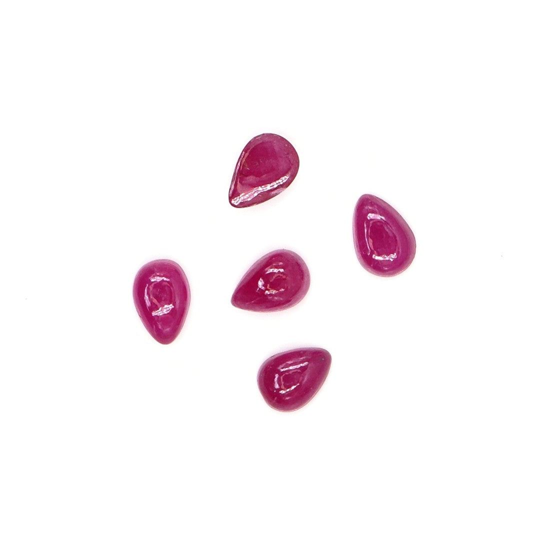 Natural Bangkok Ruby Calibrated Cabochon Pears | 3x5mm & 4x6mm