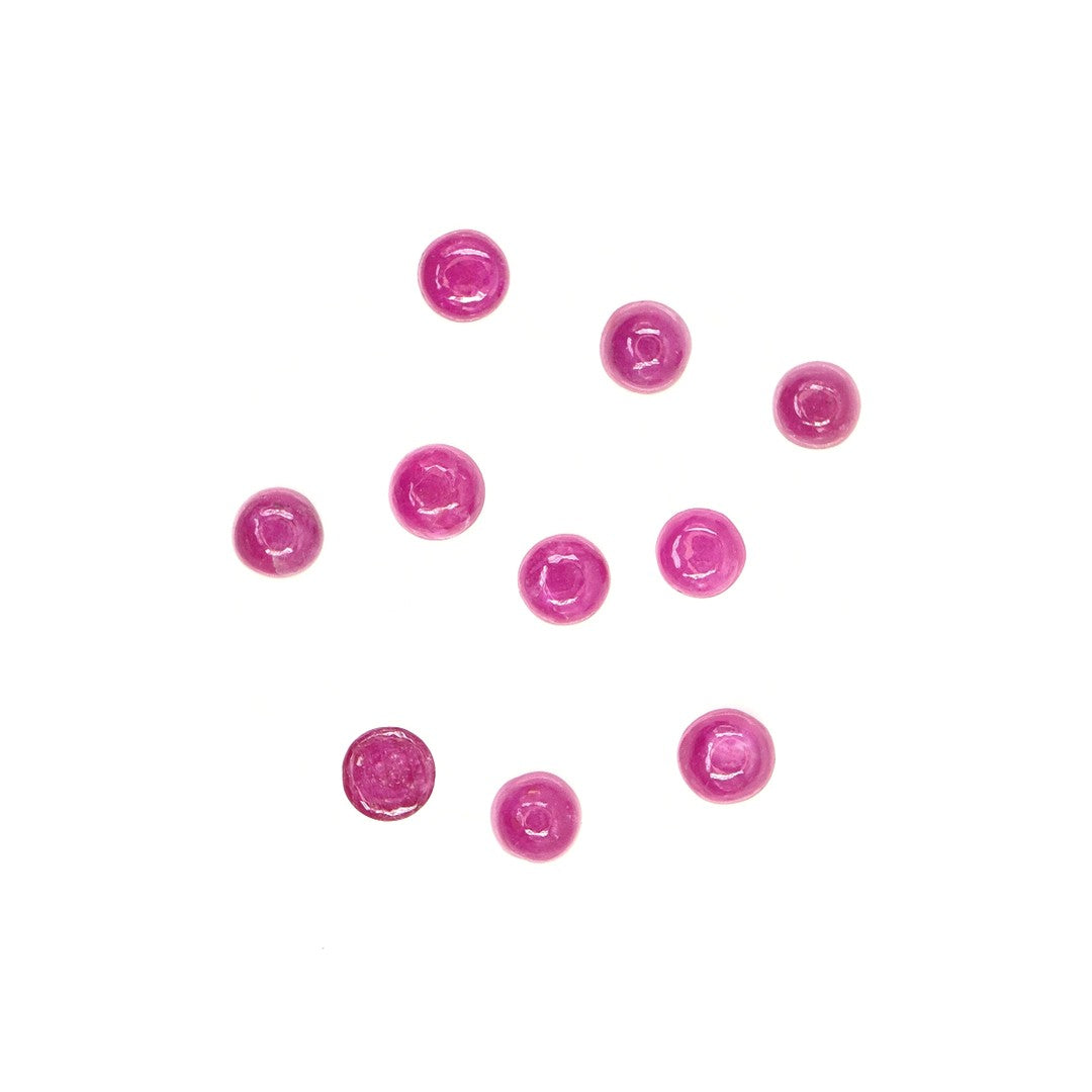 Natural Bangkok Ruby Calibrated Cabochon Rounds | 4mm & 4.5mm