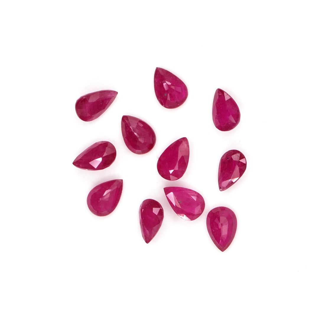 Natural Untreated Mozambique Ruby Calibrated Pears | 3x5mm & 4x6mm