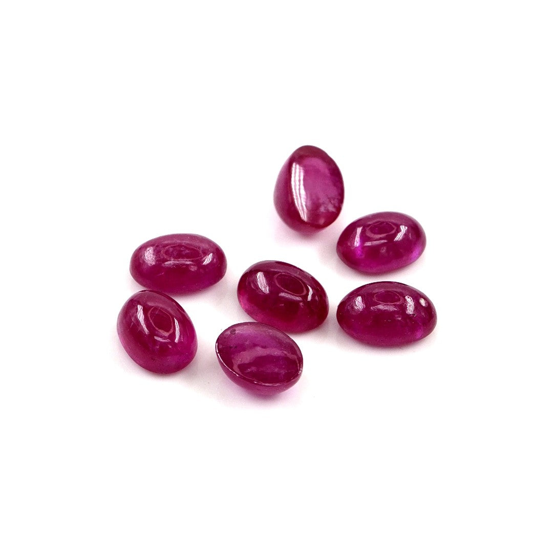 Natural Bangkok Ruby Calibrated Cabochon Ovals | 5x7mm & 6x8mm