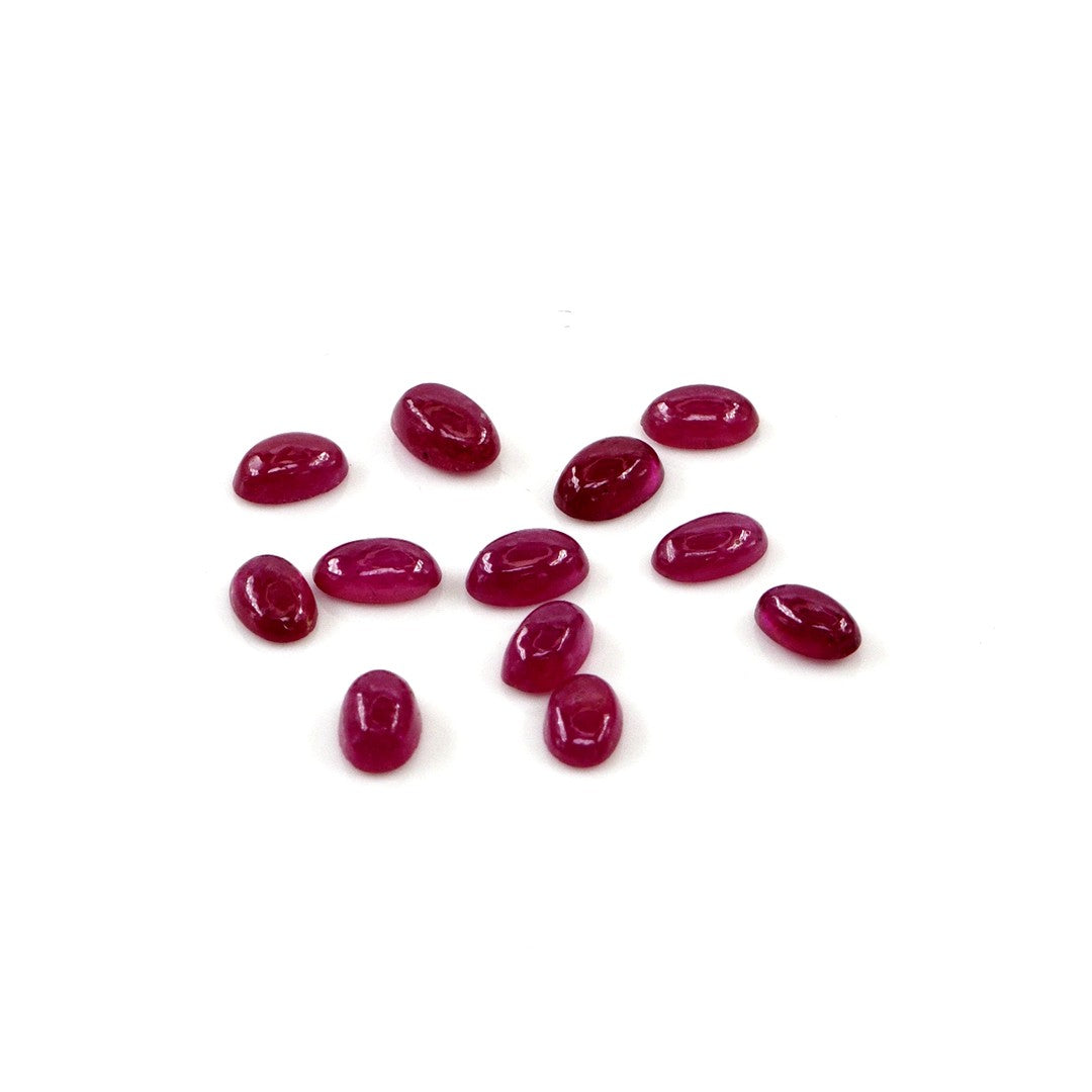 Natural Bangkok Ruby Calibrated Cabochon Ovals | 3x5mm & 4x6mm
