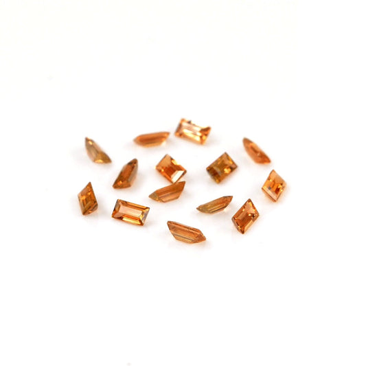 Natural Untreated Orange Sapphire Calibrated Baguettes | 1.5x3mm