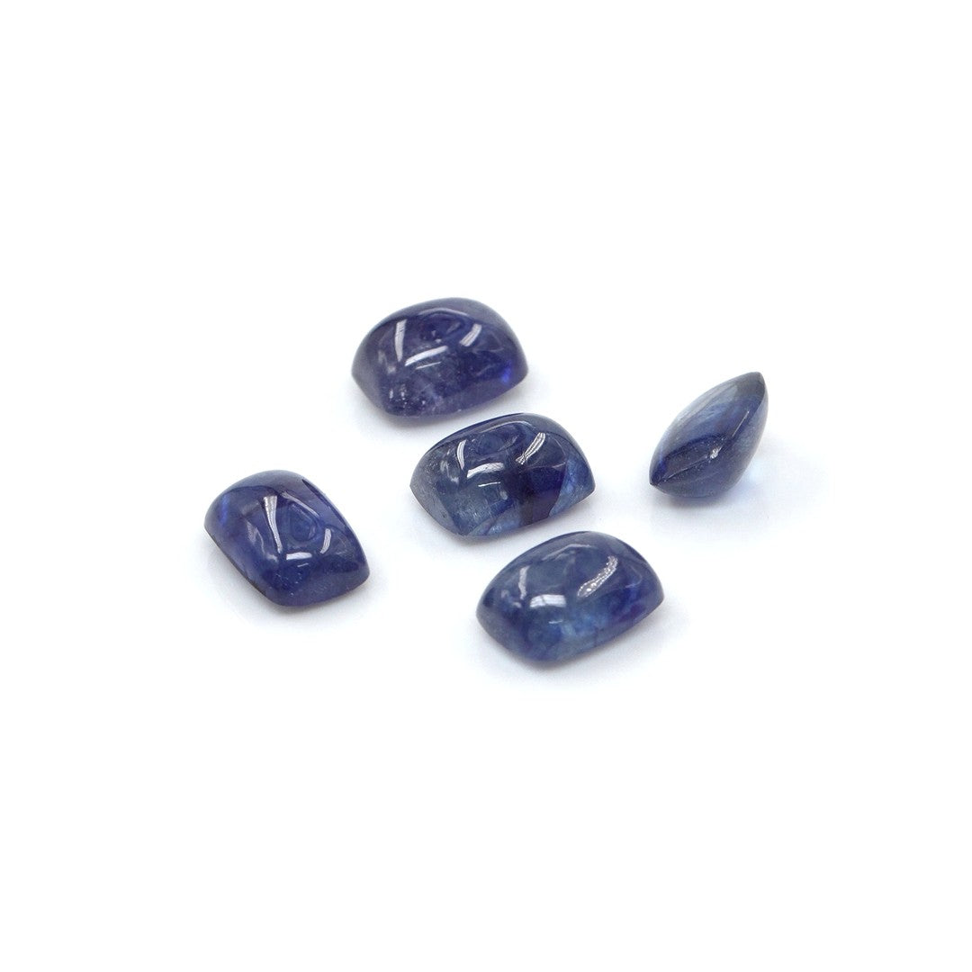 Natural Bangkok Blue sapphire Calibrated Cabochon Long Cushions | 5x7mm & 6x8mm