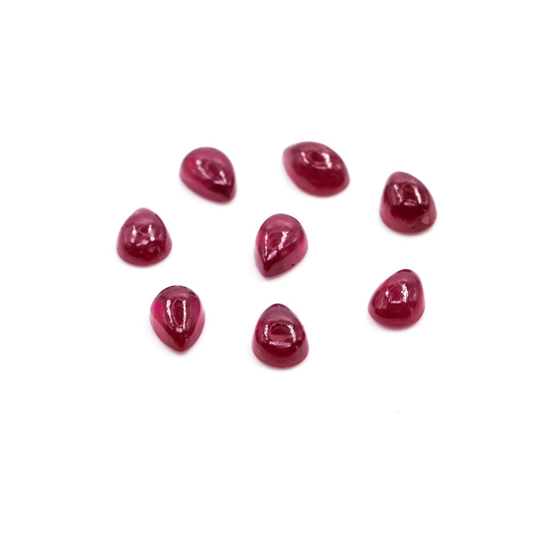 Natural Bangkok Ruby Calibrated Cabochon Pears | 3x5mm & 4x6mm