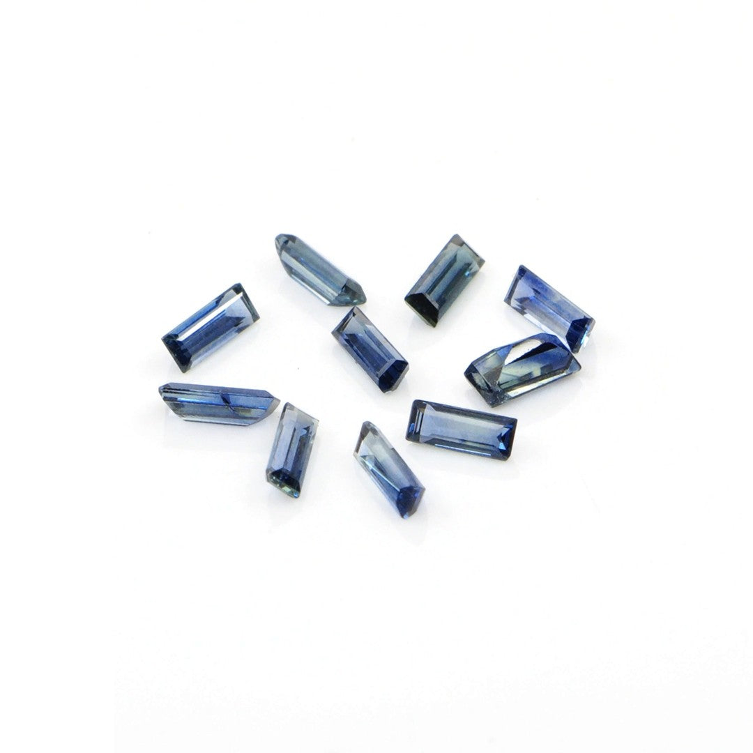 Natural Untreated Blue Sapphire Calibrated Baguettes | 2.5x4mm & 1.5x4mm