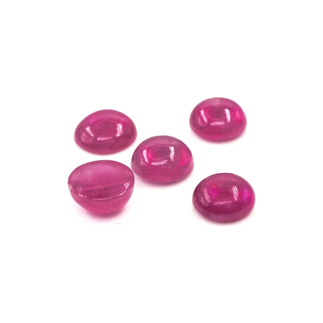 Natural Bangkok Ruby Calibrated Cabochon Rounds | 9mm & 10mm