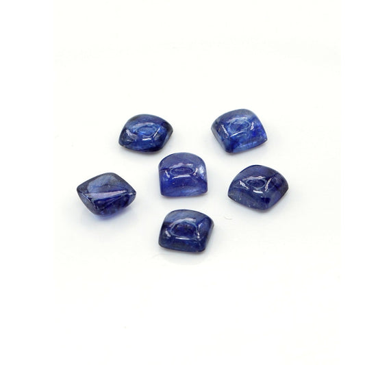Natural Bangkok Blue Sapphire Calibrated Cabochon Squares | 5mm & 6mm