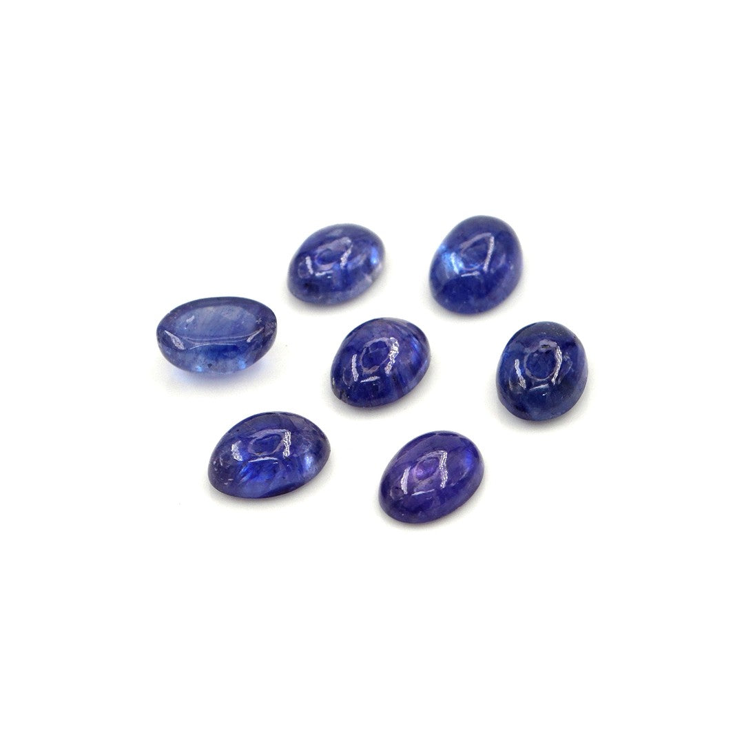 Natural Bangkok Blue Sapphire Calibrated Cabochon Ovals | 5x7mm & 6x8mm