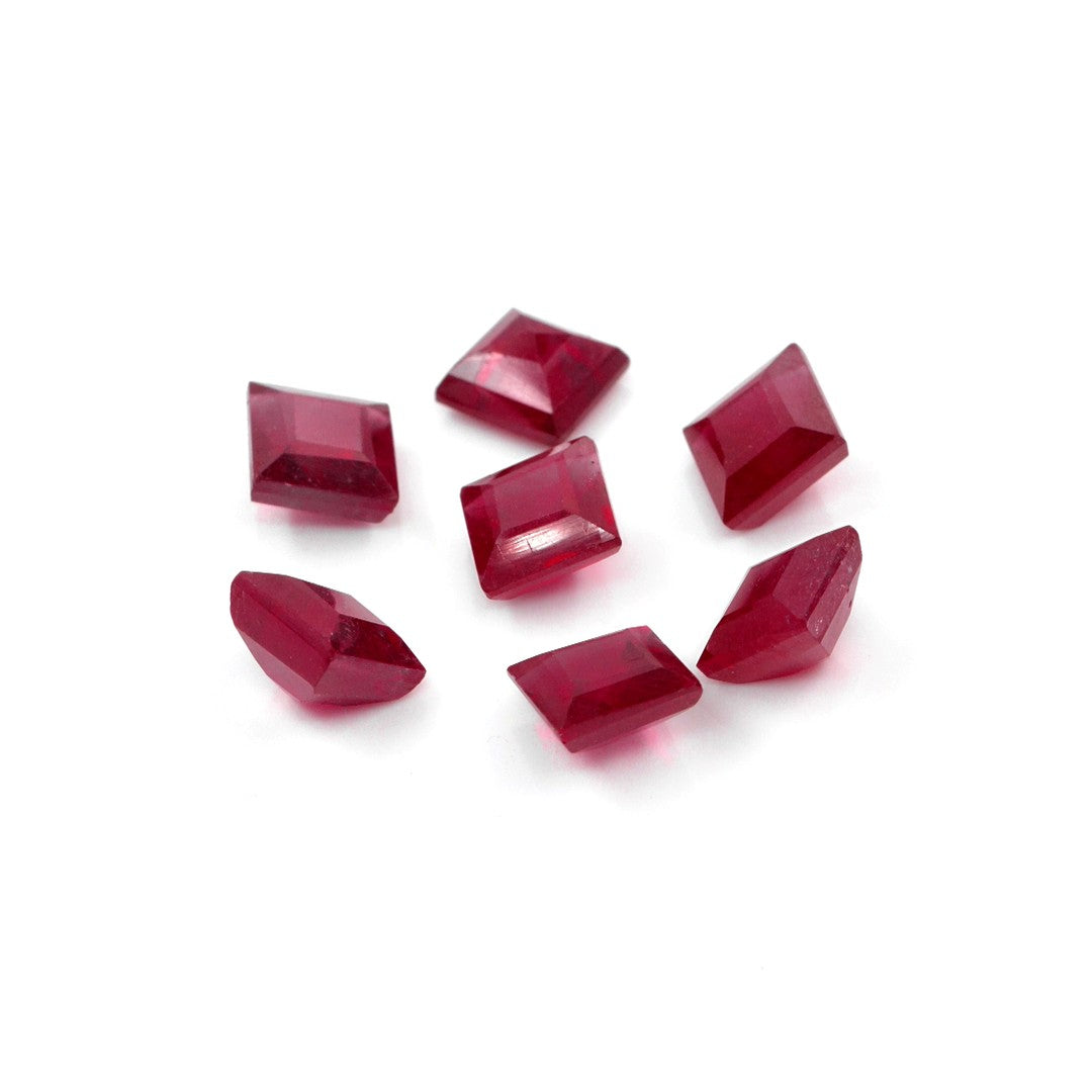 Natural Bangkok Ruby Calibrated Squares | 6mm & 7mm