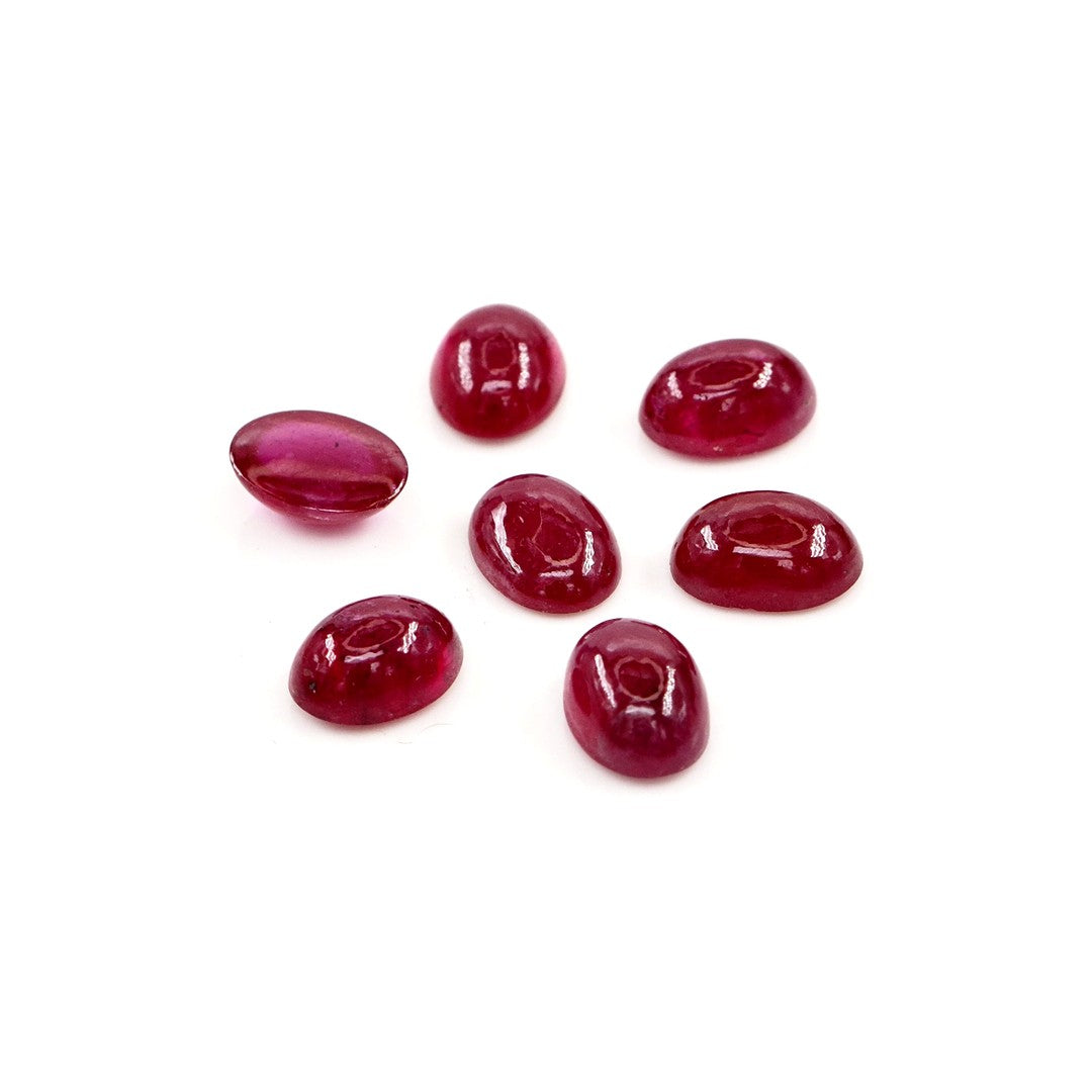 Natural Bangkok Ruby Calibrated Cabochon Ovals | 5x7mm & 6x8mm