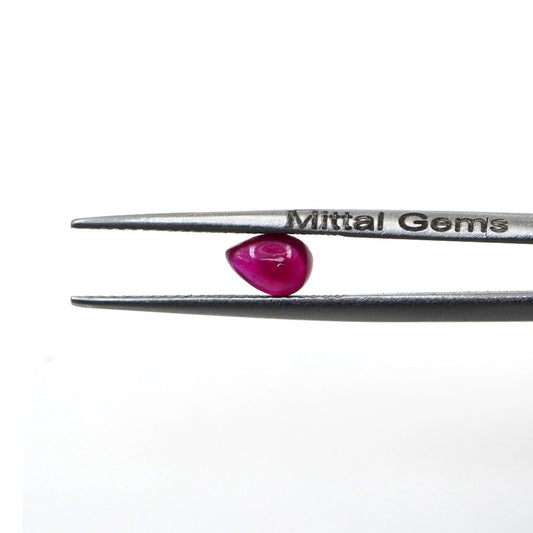 Natural Bangkok Ruby Calibrated Cabochon Pears | 3x5mm & 4x6mm
