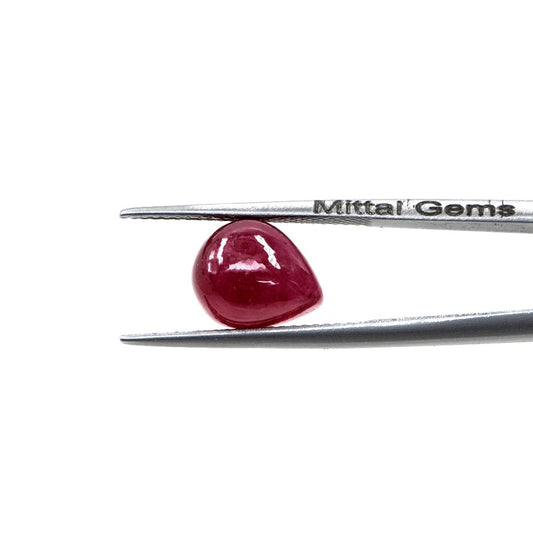 Natural Bangkok Ruby Calibrated Cabochon Pears | 7x9mm & 8x10mm