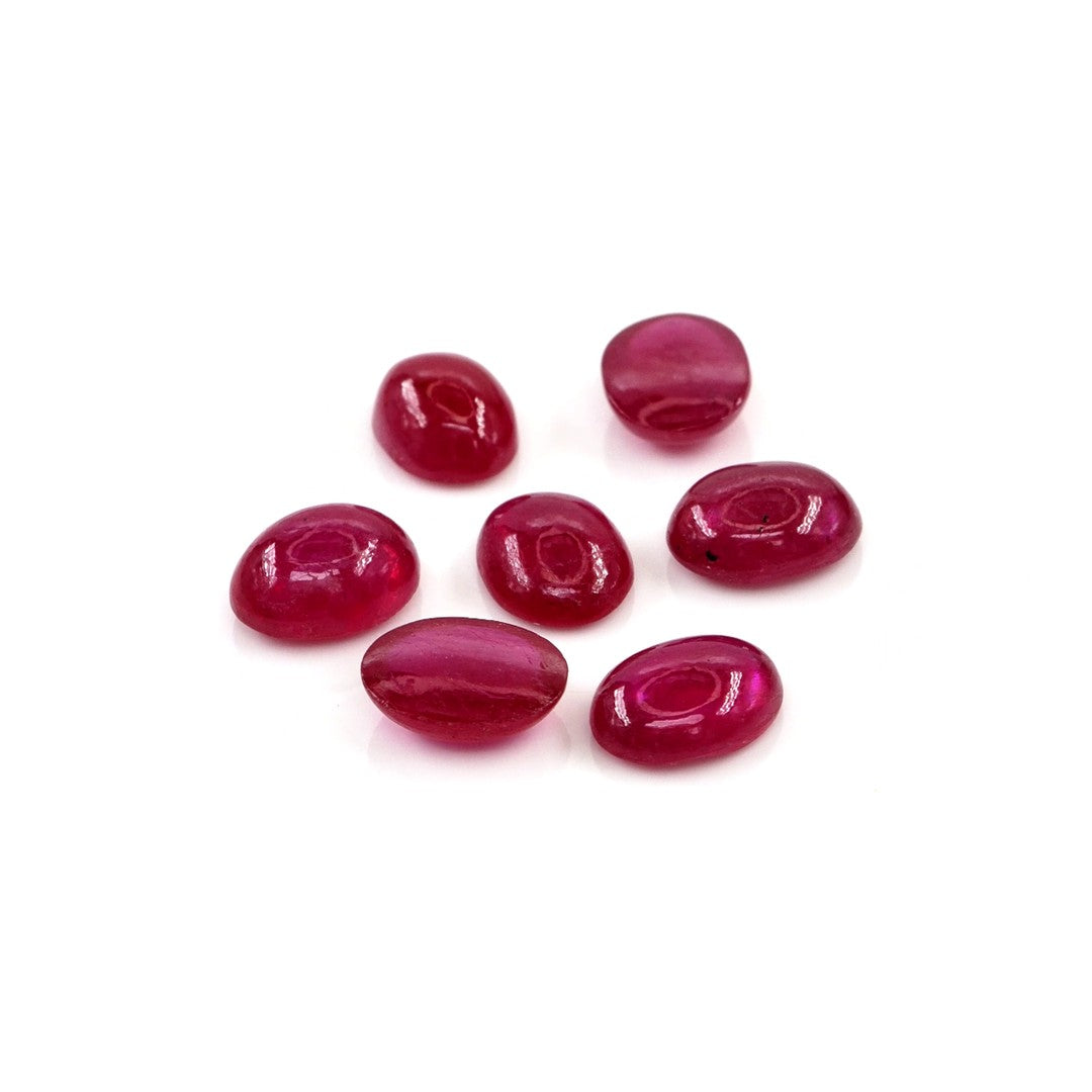 Natural Bangkok Ruby Calibrated Cabochon Ovals | 7x9mm & 8x10mm