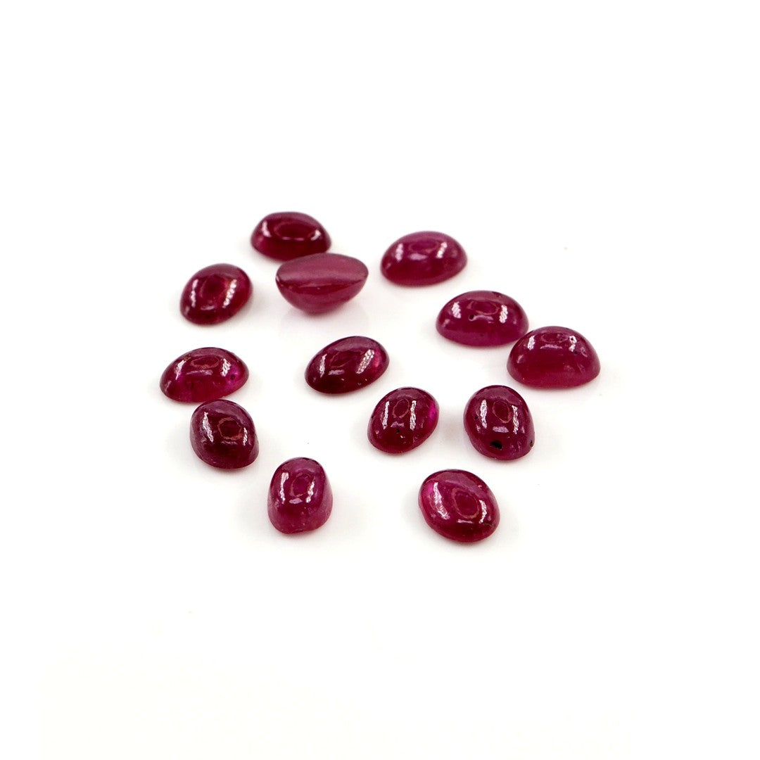 Natural Bangkok Ruby Calibrated Cabochon Ovals | 3x5mm & 4x6mm