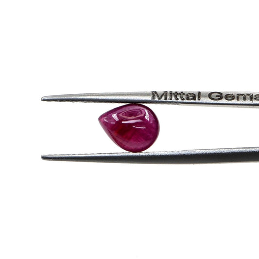 Natural Bangkok Ruby Calibrated Cabochon Pears | 7x9mm & 8x10mm